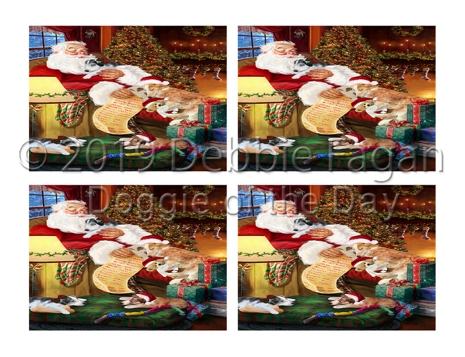 Santa Sleeping with Borzoi Dogs Placemat