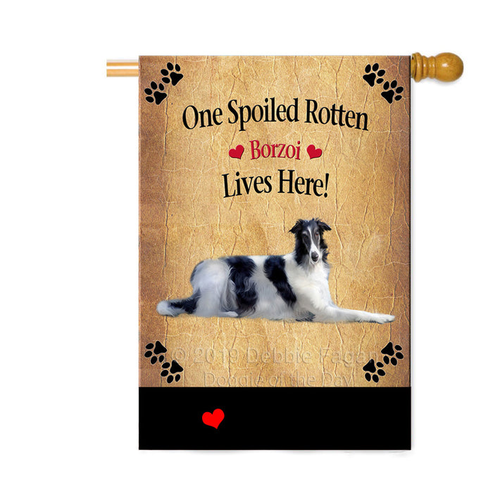 Personalized Spoiled Rotten Borzoi Dog Custom House Flag FLG-DOTD-A63194
