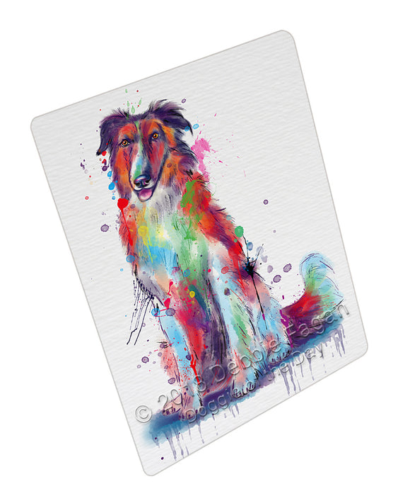 Watercolor Borzoi Dog Cutting Board - For Kitchen - Scratch & Stain Resistant - Designed To Stay In Place - Easy To Clean By Hand - Perfect for Chopping Meats, Vegetables