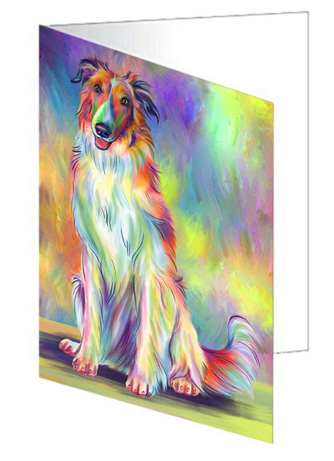 Paradise Wave Borzoi Dog Handmade Artwork Assorted Pets Greeting Cards and Note Cards with Envelopes for All Occasions and Holiday Seasons GCD79814