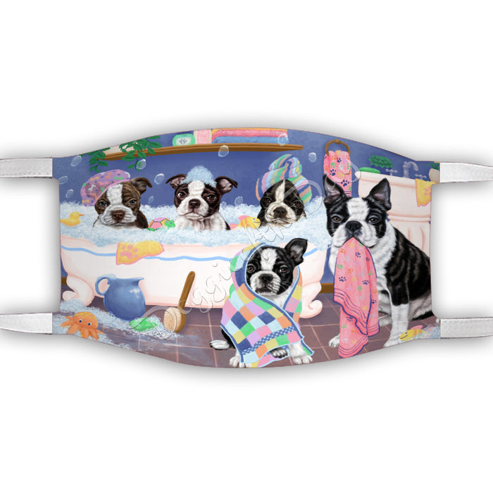 Rub A Dub Dogs In A Tub  Boston Terrier Dogs Face Mask FM49485