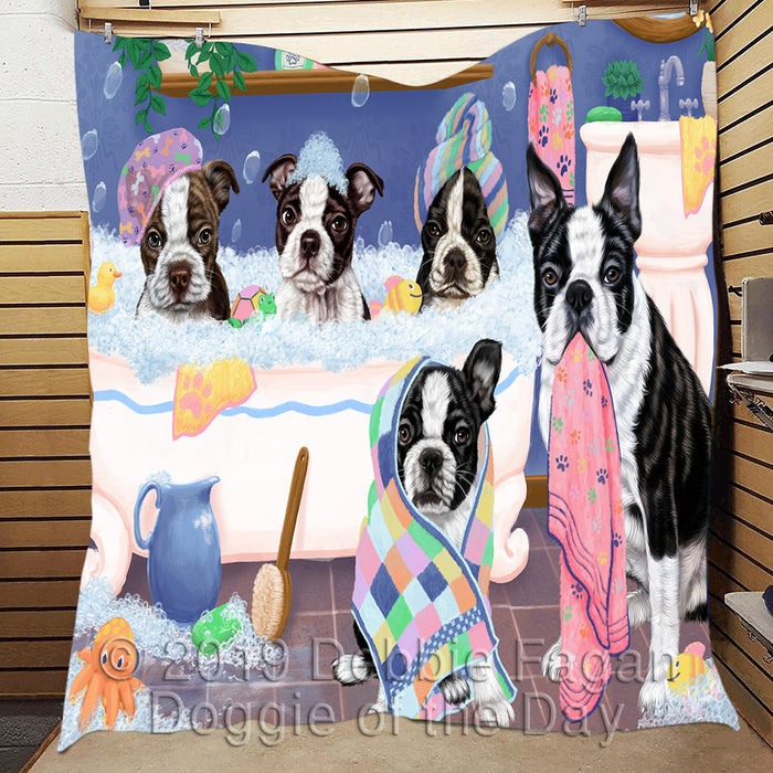Rub A Dub Dogs In A Tub Boston Terrier Dogs Quilt