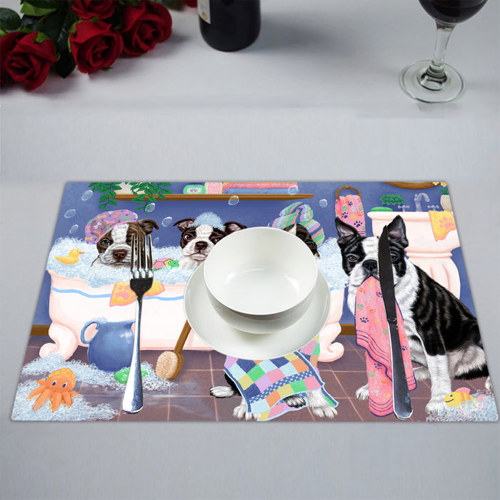 Rub A Dub Dogs In A Tub Boston Terrier Dogs Placemat