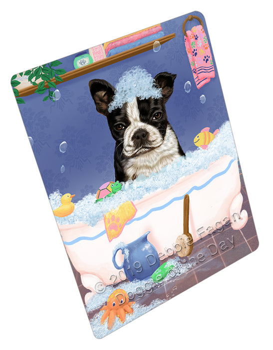 Rub A Dub Dog In A Tub Boston Terrier Dog Refrigerator / Dishwasher Magnet RMAG108888
