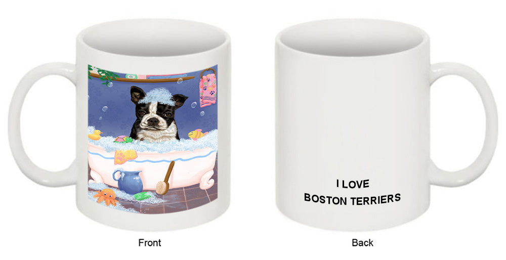 Rub A Dub Dog In A Tub Boston Terrier Dog Coffee Mug MUG52718
