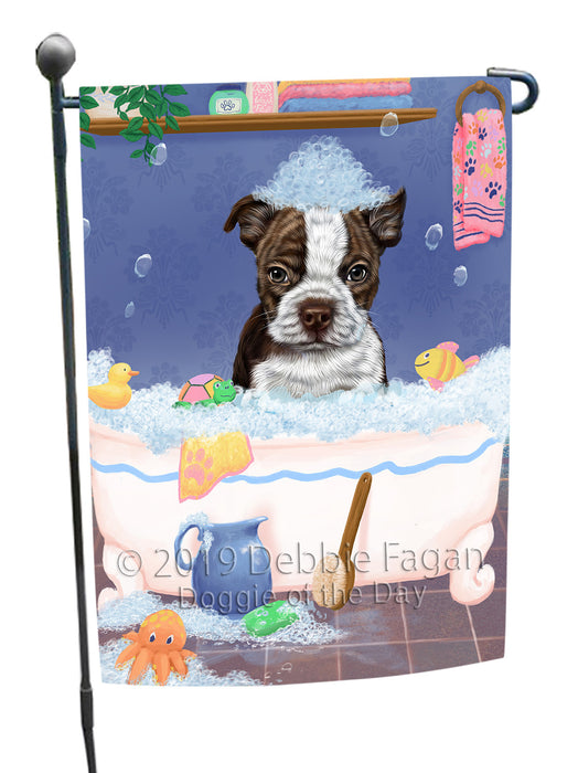Rub A Dub Dog In A Tub Boston Terrier Dog Garden Flag GFLG66177