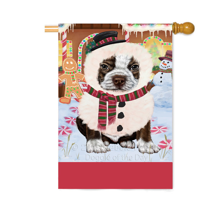 Personalized Gingerbread Candyfest Boston Terrier Dog Custom House Flag FLG63751