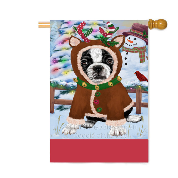Personalized Gingerbread Candyfest Boston Terrier Dog Custom House Flag FLG63752