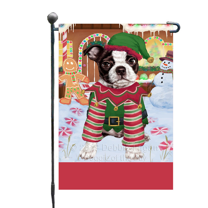 Personalized Gingerbread Candyfest Boston Terrier Dog Custom Garden Flag GFLG63970
