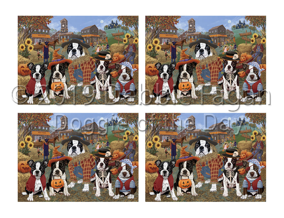 Halloween 'Round Town Boston Terrier Dogs Placemat