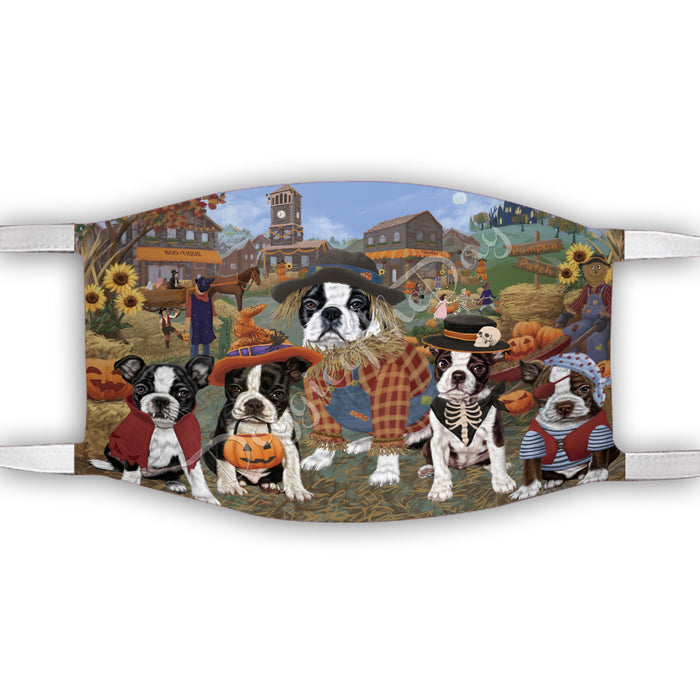 Halloween 'Round Town Boston Terrier Dogs Face Mask FM49935