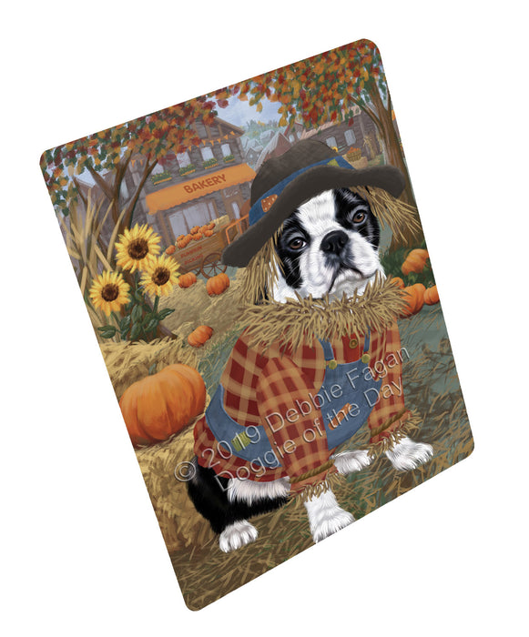 Halloween 'Round Town And Fall Pumpkin Scarecrow Both Boston Terrier Dogs Magnet MAG77251 (Small 5.5" x 4.25")