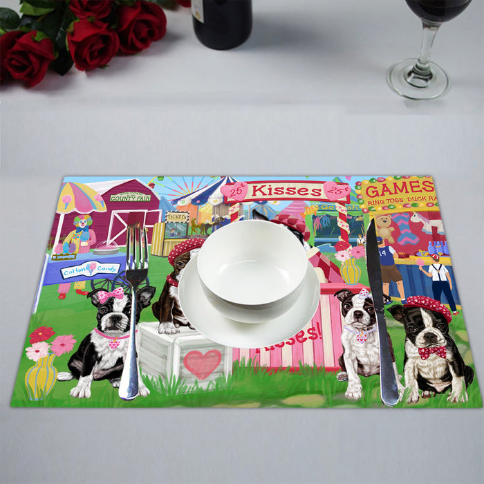 Carnival Kissing Booth Boston Terrier Dogs Placemat
