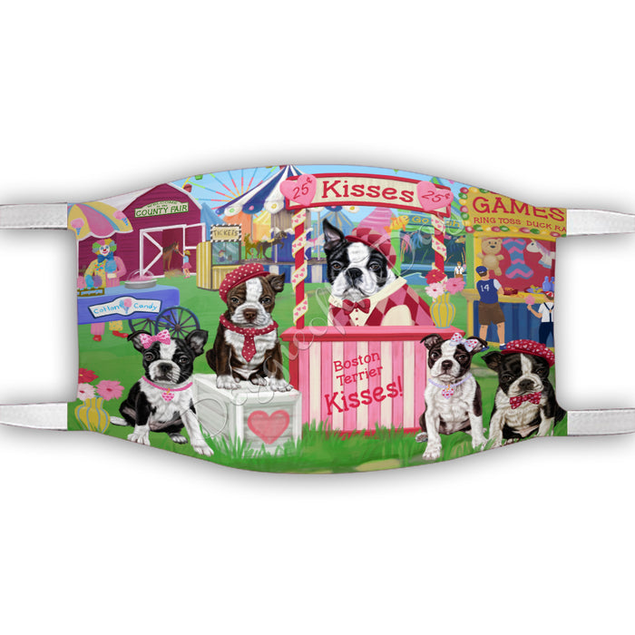 Carnival Kissing Booth Boston Terrier Dogs Face Mask FM48026