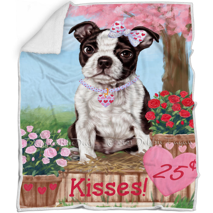Rosie 25 Cent Kisses Boston Terrier Dog Blanket BLNKT122925