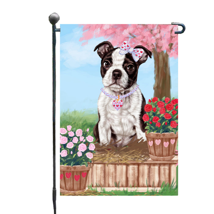 Personalized Rosie 25 Cent Kisses Boston Terrier Dog Custom Garden Flag GFLG64663