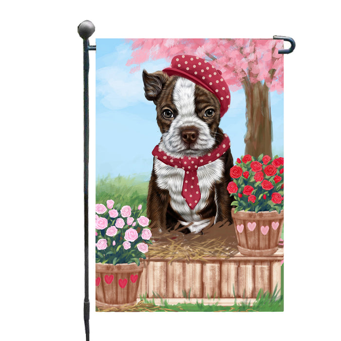 Personalized Rosie 25 Cent Kisses Boston Terrier Dog Custom Garden Flag GFLG64664