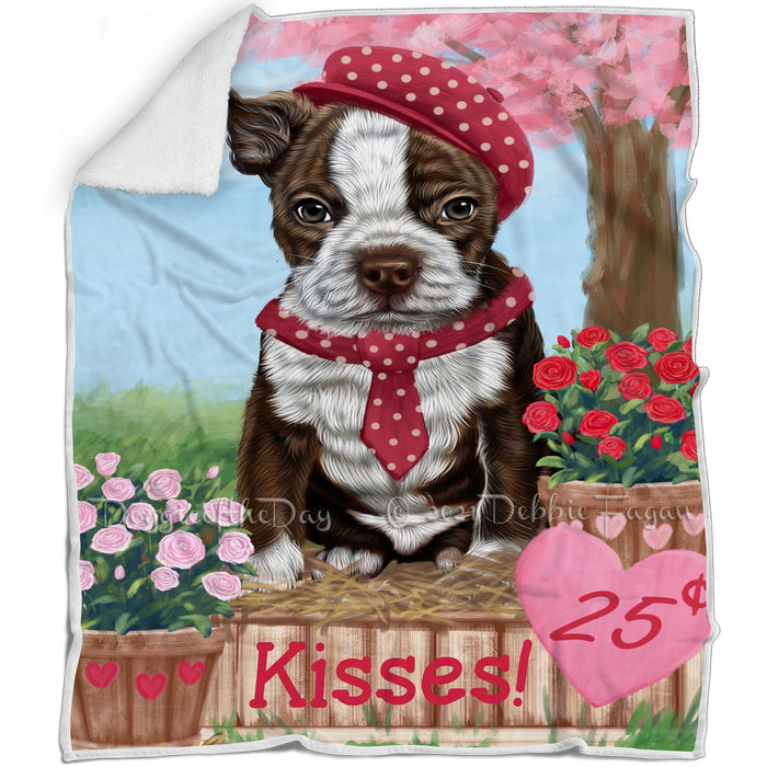 Rosie 25 Cent Kisses Boston Terrier Dog Blanket BLNKT122934