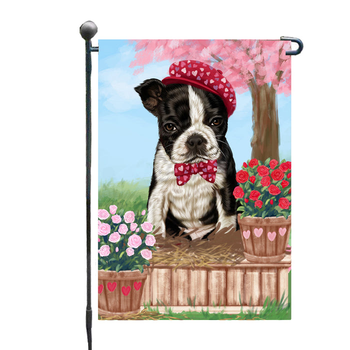 Personalized Rosie 25 Cent Kisses Boston Terrier Dog Custom Garden Flag GFLG64665