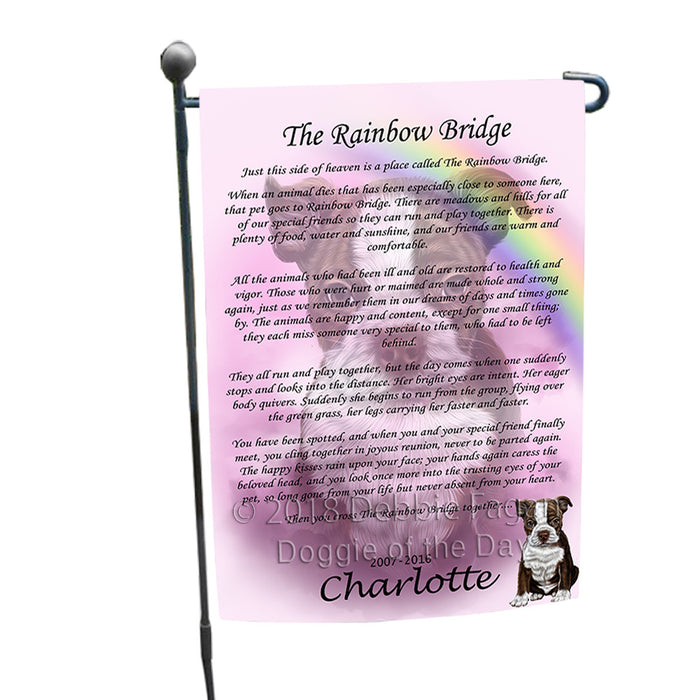 Rainbow Bridge Boston Terrier Dog Garden Flag GFLG56114