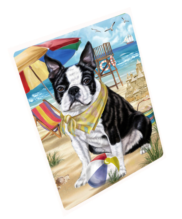 Pet Friendly Beach Boston Terrier Dog Cutting Board - For Kitchen - Scratch & Stain Resistant - Designed To Stay In Place - Easy To Clean By Hand - Perfect for Chopping Meats, Vegetables, CA82472