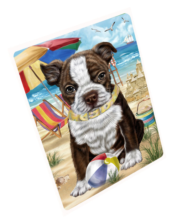 Pet Friendly Beach Boston Terrier Dog Cutting Board - For Kitchen - Scratch & Stain Resistant - Designed To Stay In Place - Easy To Clean By Hand - Perfect for Chopping Meats, Vegetables, CA82474