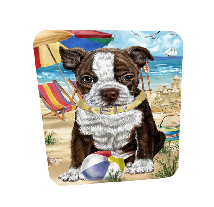 Pet Friendly Beach Boston Terrier Dog Coasters Set of 4 CSTA58129