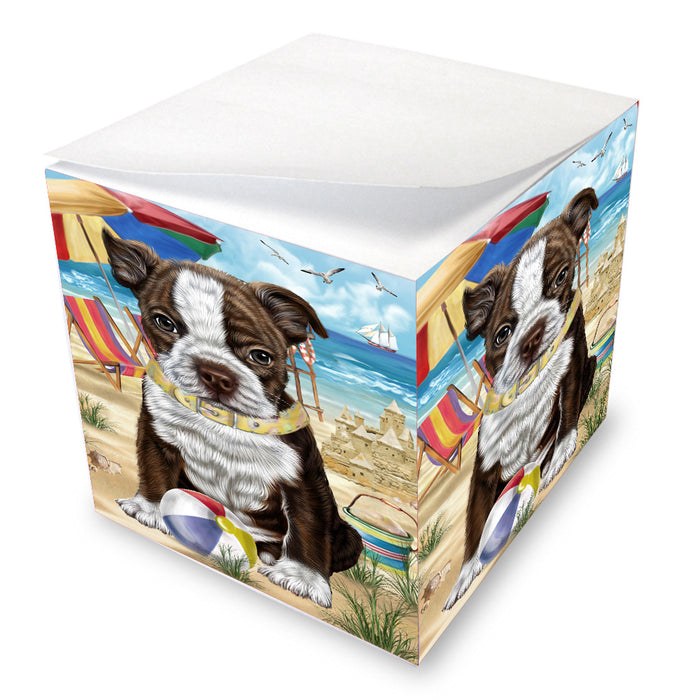 Pet Friendly Beach Boston Terrier Dog Note Cube NOC-DOTD-A57170