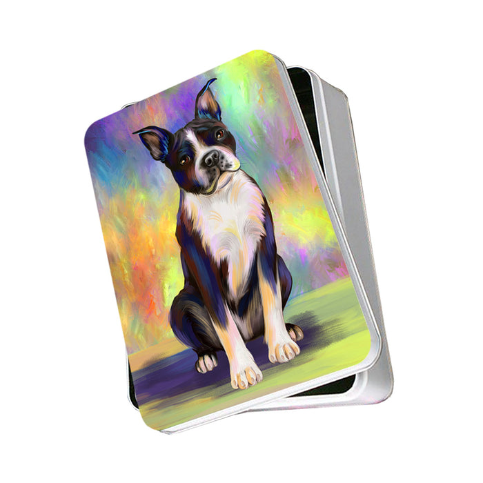 Pardise Wave Boston Terrier Dog Photo Storage Tin PITN53597