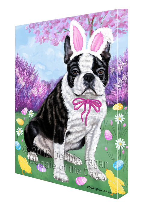 Boston Terrier Dog Easter Holiday Canvas Wall Art CVS57153