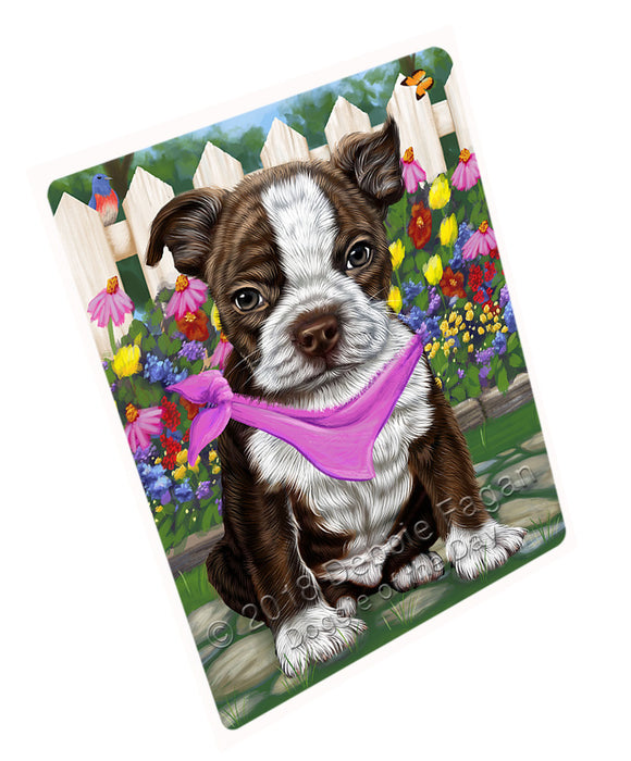 Spring Floral Boston Terrier Dog Large Refrigerator / Dishwasher Magnet RMAG58560