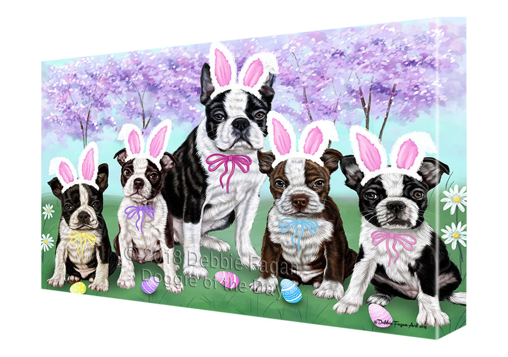 Boston Terriers Dog Easter Holiday Canvas Wall Art CVS57162
