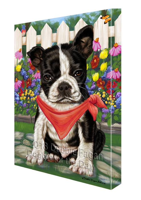 Spring Dog House Boston Terriers Dog Canvas Wall Art CVS63997