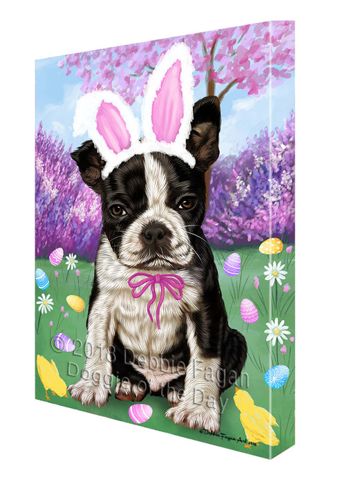Boston Terrier Dog Easter Holiday Canvas Wall Art CVS57171