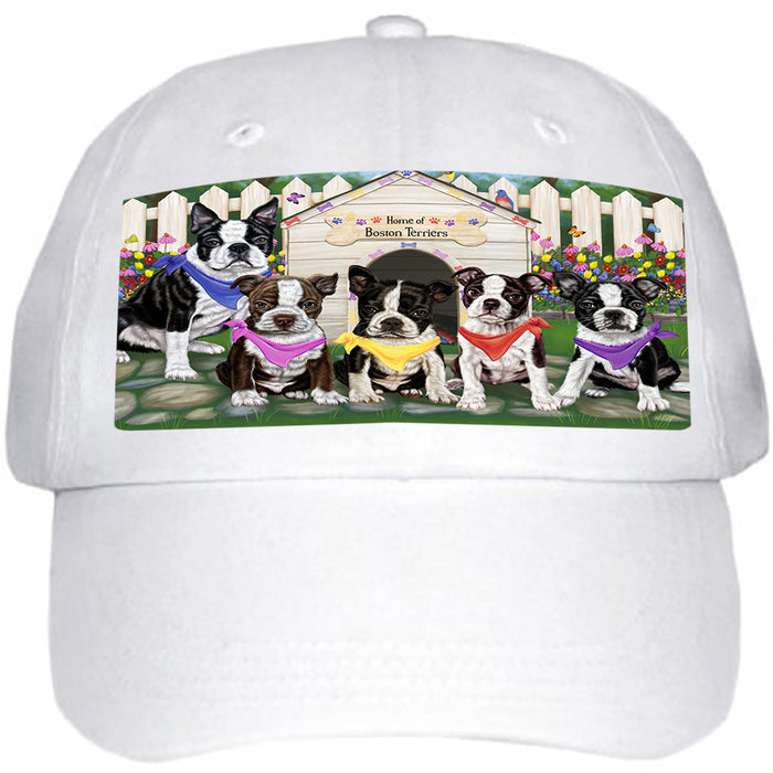Spring Floral Boston Terrier Dog Ball Hat Cap HAT53154
