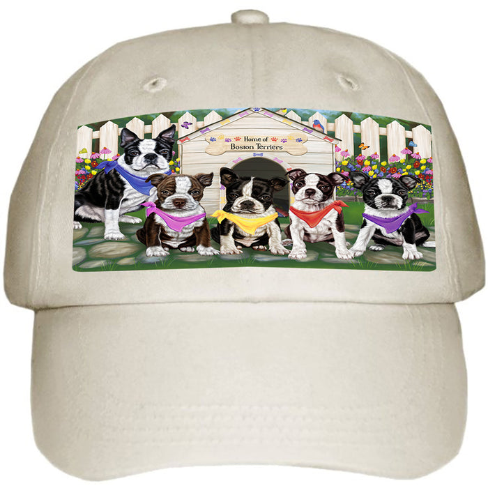 Spring Floral Boston Terrier Dog Ball Hat Cap HAT53154