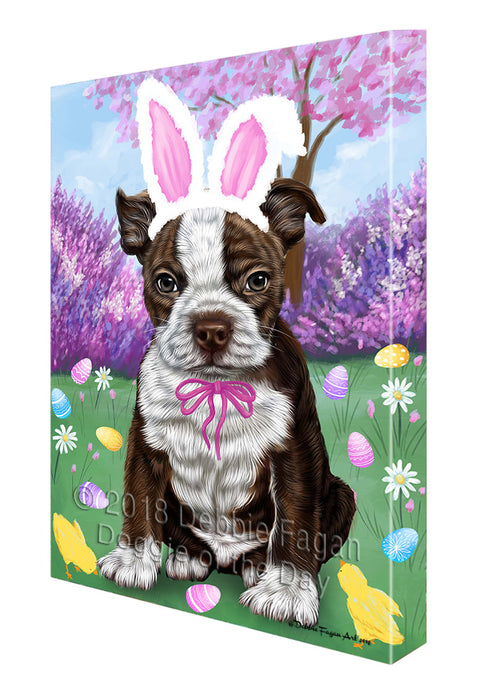 Boston Terrier Dog Easter Holiday Canvas Wall Art CVS57180