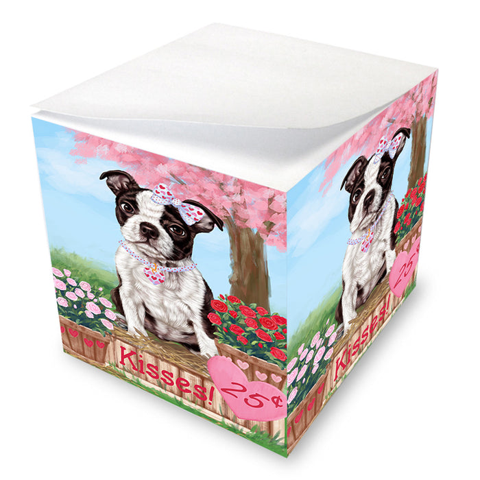 Rosie 25 Cent Kisses Boston Terrier Dog Note Cube NOC54017