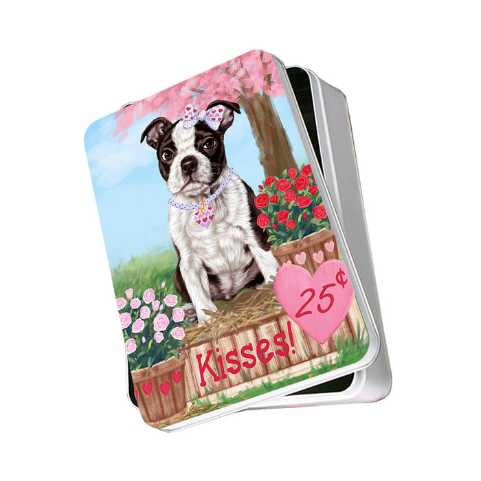 Rosie 25 Cent Kisses Boston Terrier Dog Photo Storage Tin PITN55888