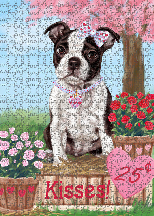 Rosie 25 Cent Kisses Boston Terrier Dog Puzzle with Photo Tin PUZL91984