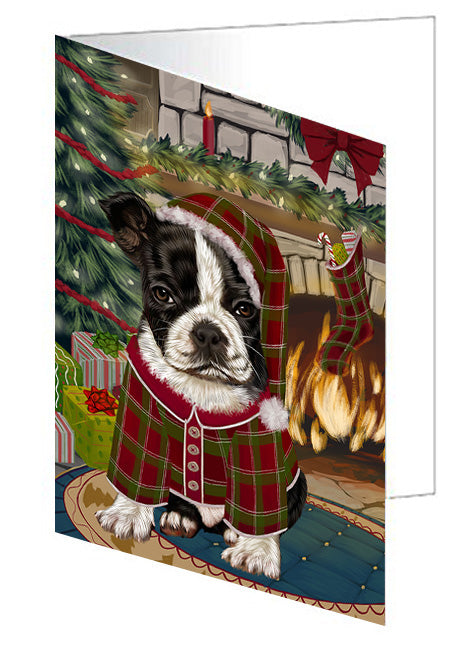 The Stocking was Hung Chihuahua Dog Handmade Artwork Assorted Pets Greeting Cards and Note Cards with Envelopes for All Occasions and Holiday Seasons GCD70340
