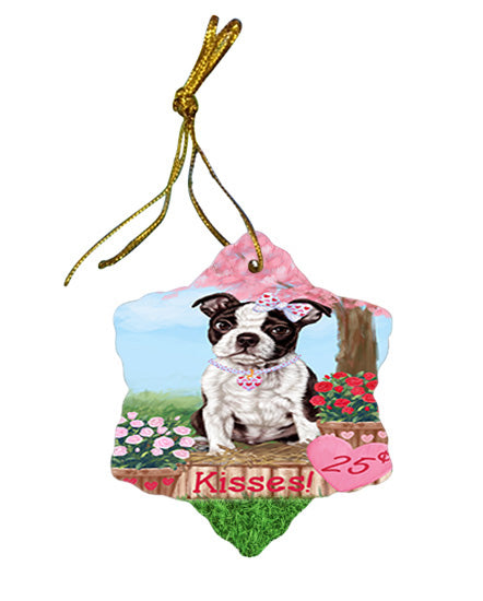 Rosie 25 Cent Kisses Boston Terrier Dog Star Porcelain Ornament SPOR56301