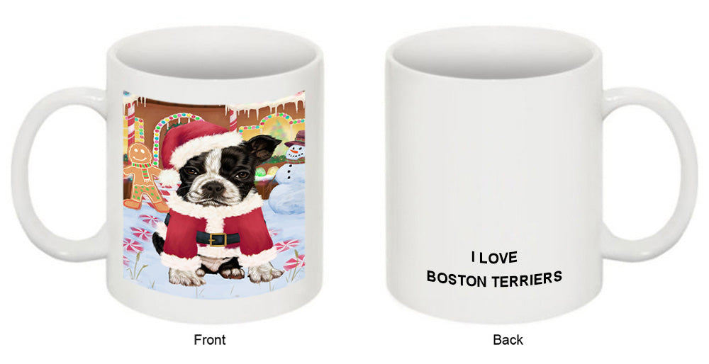 Christmas Gingerbread House Candyfest Boston Terrier Dog Coffee Mug MUG51604