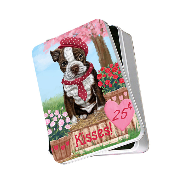 Rosie 25 Cent Kisses Boston Terrier Dog Photo Storage Tin PITN55889