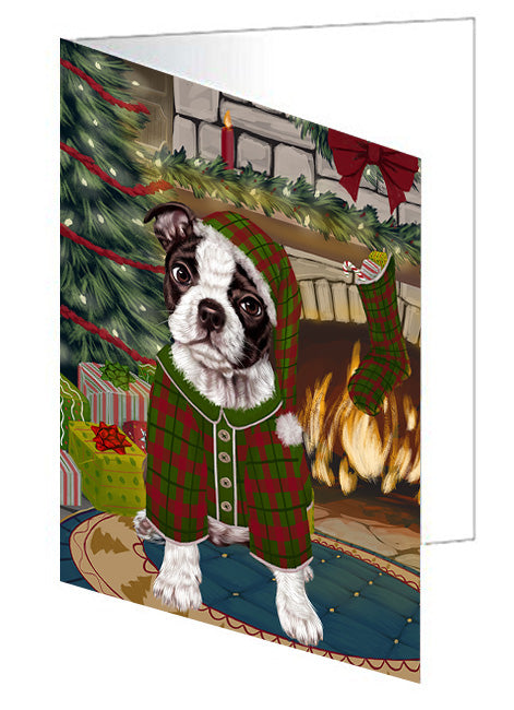 The Stocking was Hung Chihuahua Dog Handmade Artwork Assorted Pets Greeting Cards and Note Cards with Envelopes for All Occasions and Holiday Seasons GCD70337
