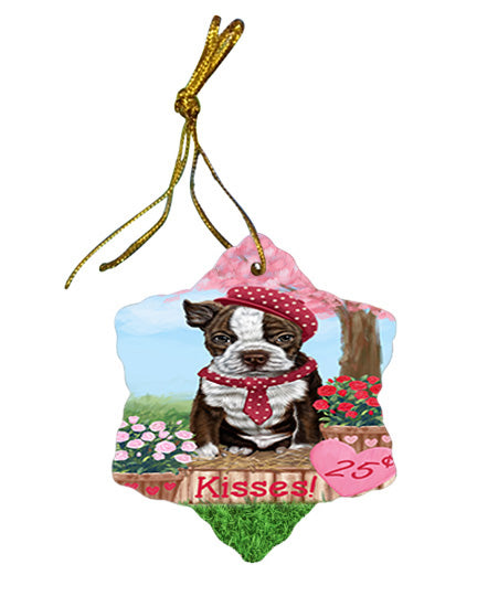 Rosie 25 Cent Kisses Boston Terrier Dog Star Porcelain Ornament SPOR56302