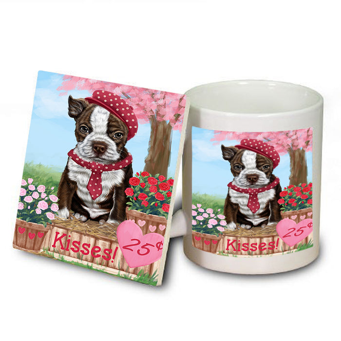 Rosie 25 Cent Kisses Boston Terrier Dog Mug and Coaster Set MUC55938