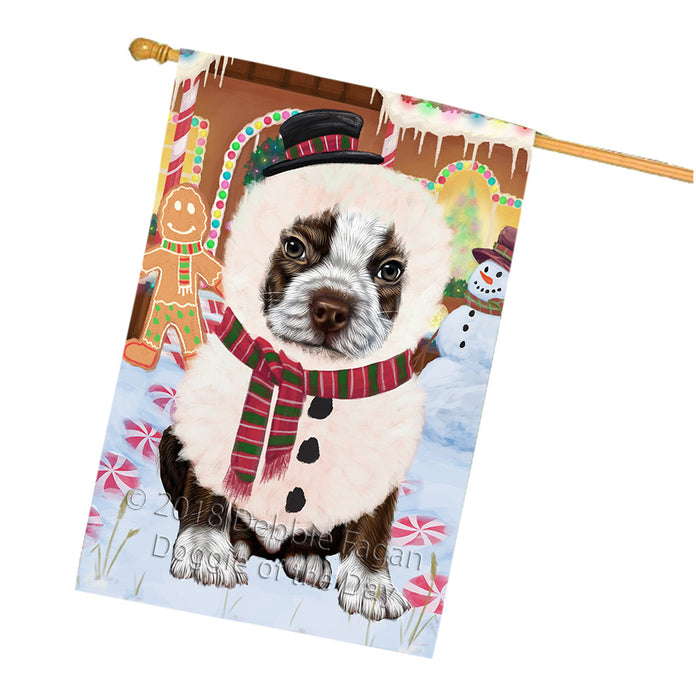 Christmas Gingerbread House Candyfest Boston Terrier Dog House Flag FLG56891