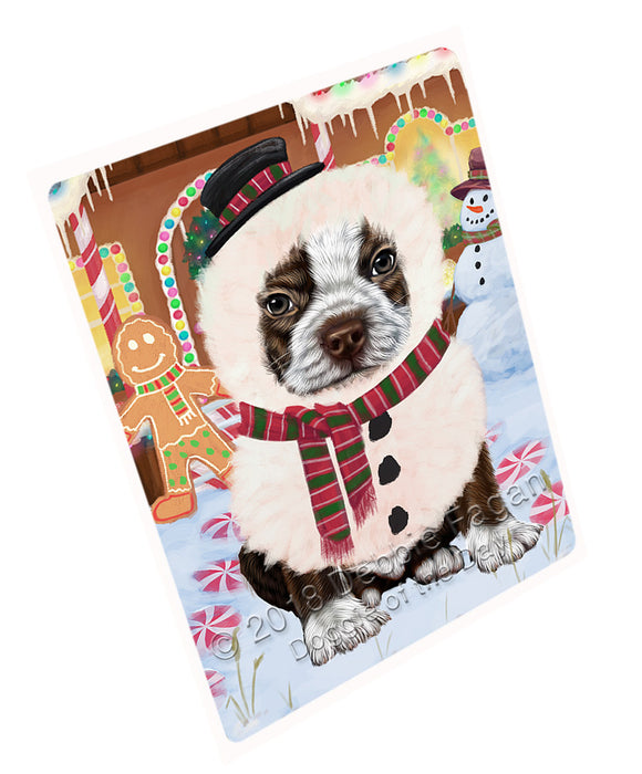 Christmas Gingerbread House Candyfest Boston Terrier Dog Magnet MAG73760 (Small 5.5" x 4.25")
