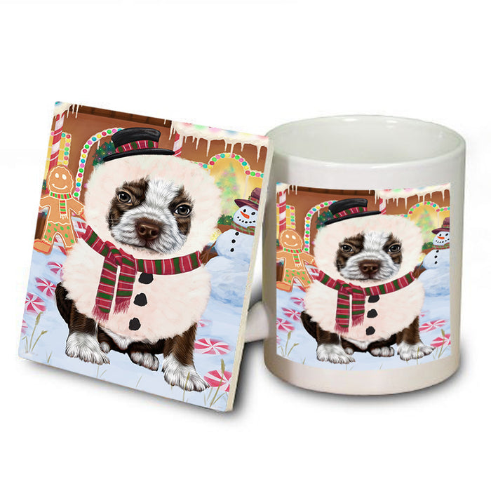 Christmas Gingerbread House Candyfest Boston Terrier Dog Mug and Coaster Set MUC56199